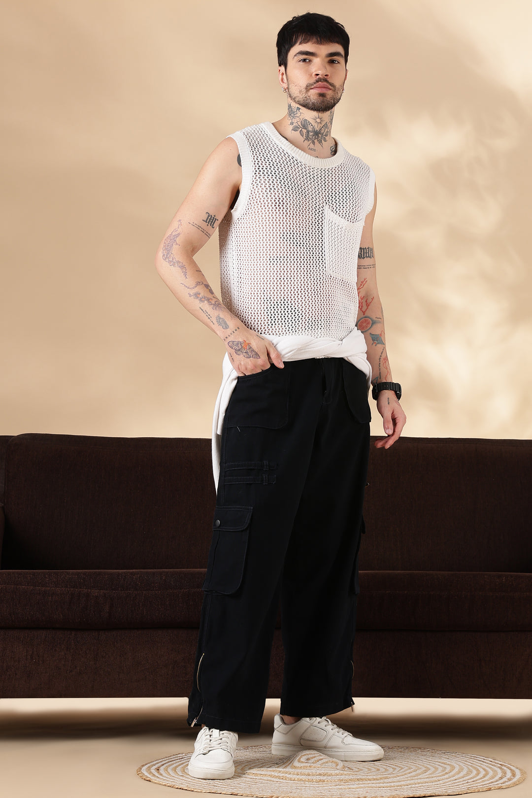 Navy Dyed : Cargo Pants