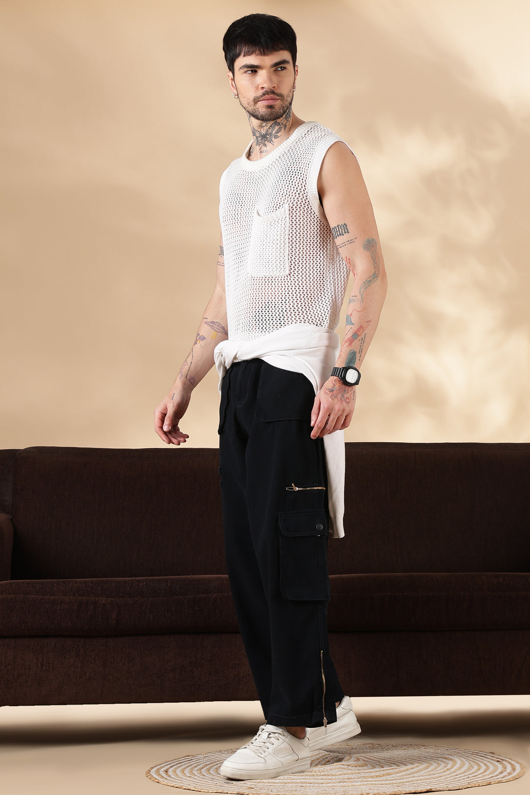 Navy Dyed : Cargo Pants