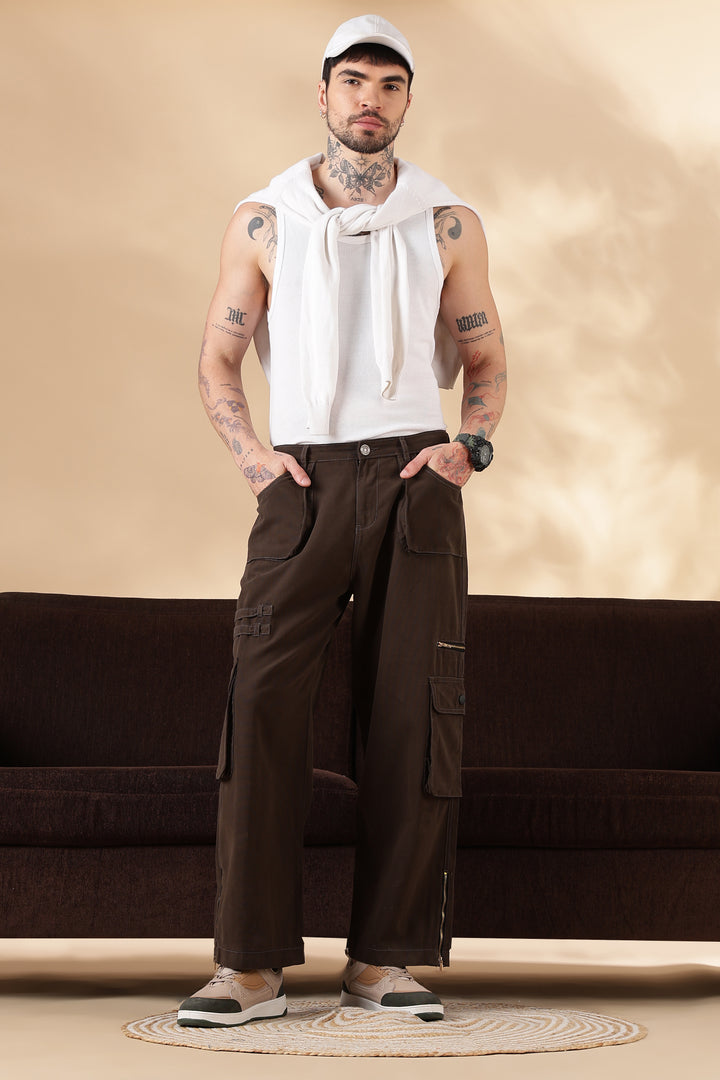 Brown Dyed : Cargo Pants