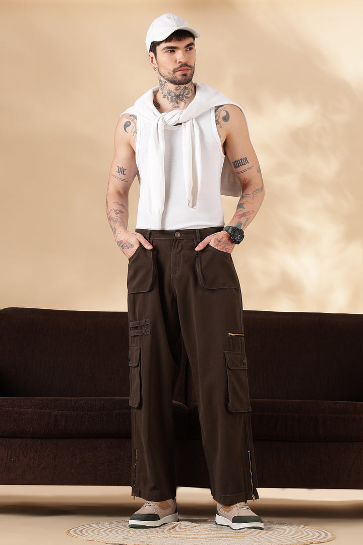Brown Dyed : Cargo Pants