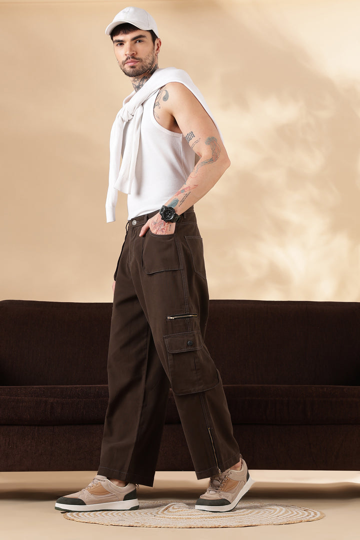 Brown Dyed : Cargo Pants