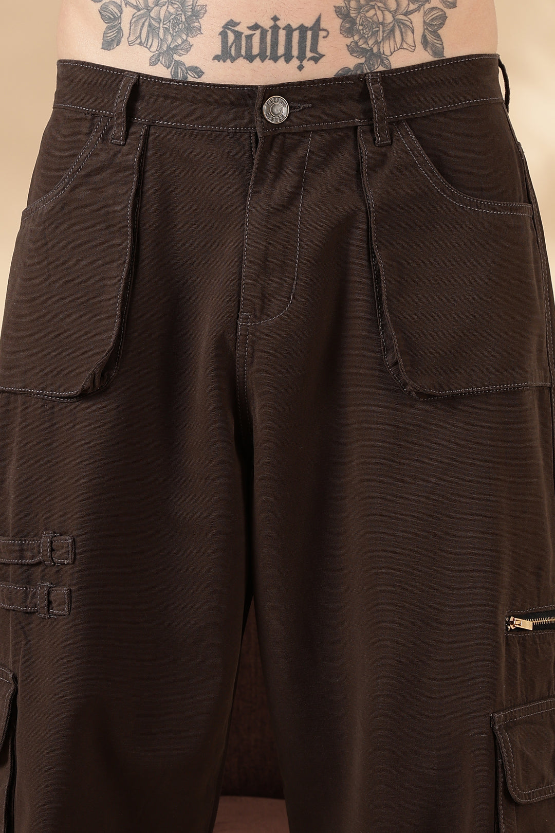 Brown Dyed : Cargo Pants