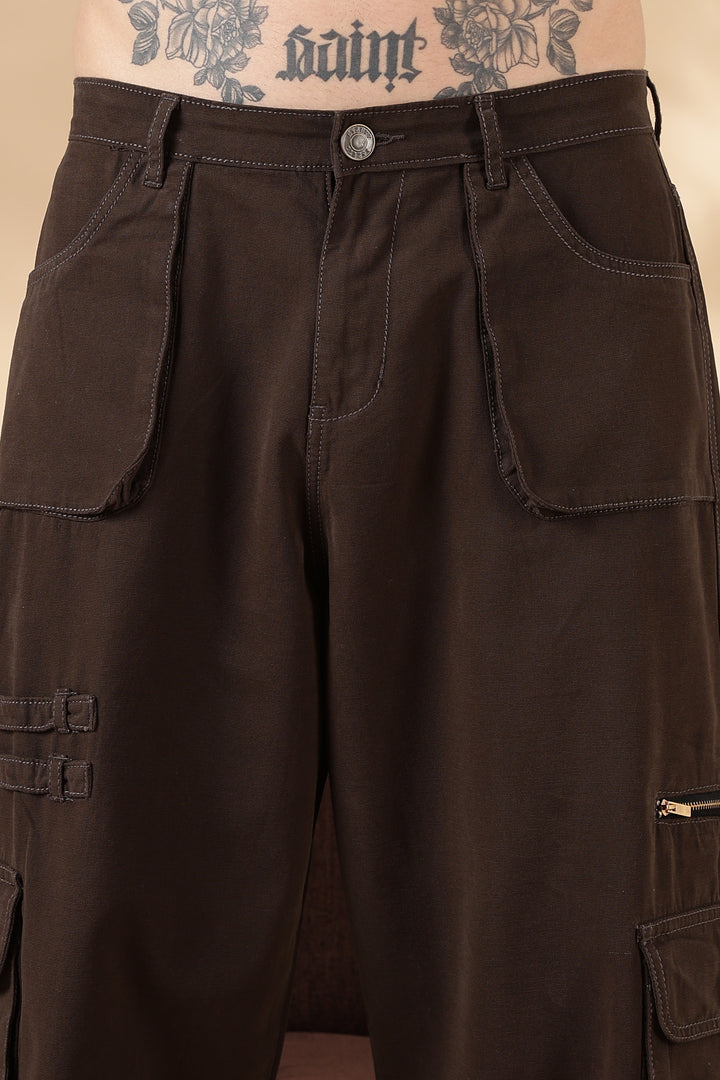 Brown Dyed : Cargo Pants