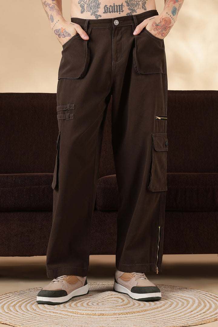 Brown Dyed : Cargo Pants
