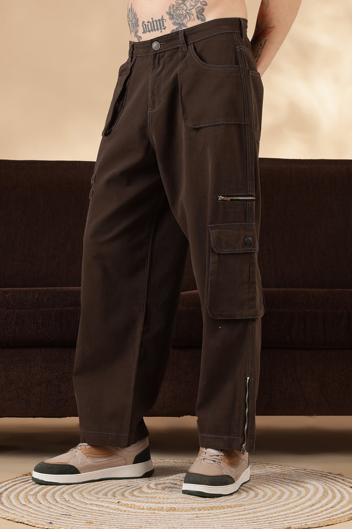 Brown Dyed : Cargo Pants