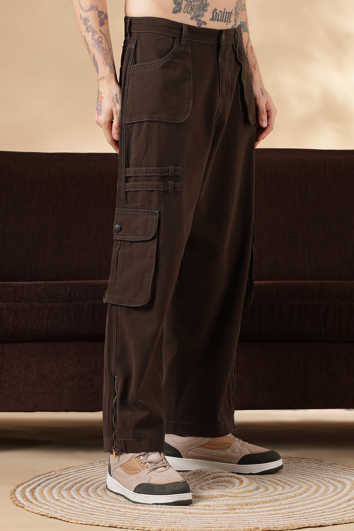 Brown Dyed : Cargo Pants