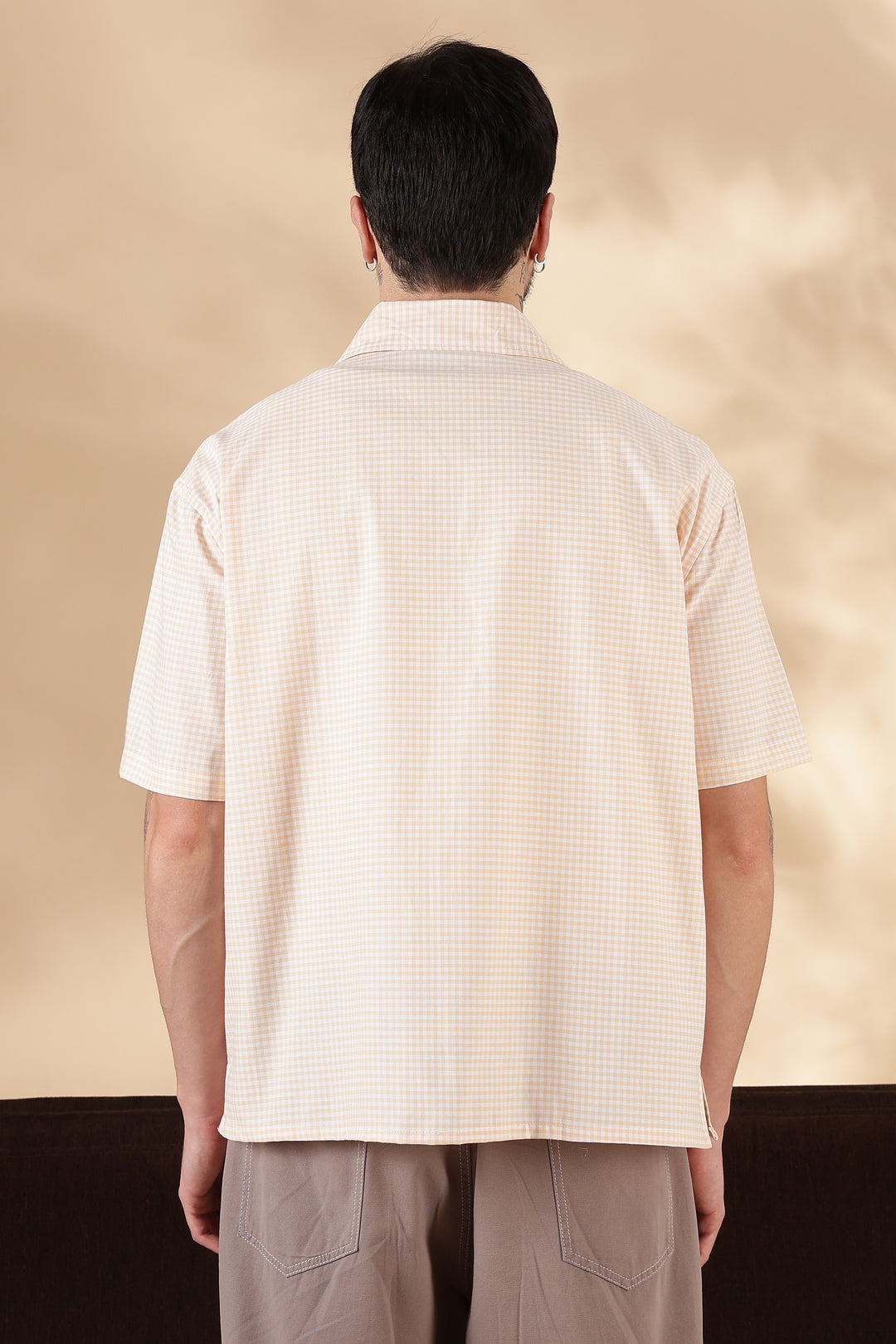 Plaid : Fowl Embroidery Orange Shirt
