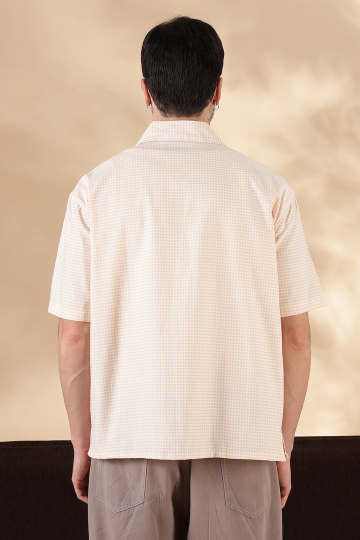 Plaid : Fowl Embroidery Orange Shirt