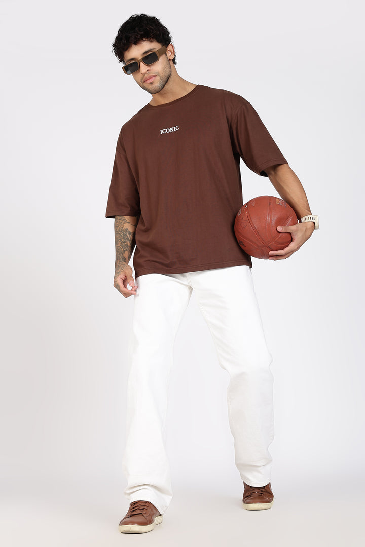 Greek Angel: Brown Oversized T-shirt