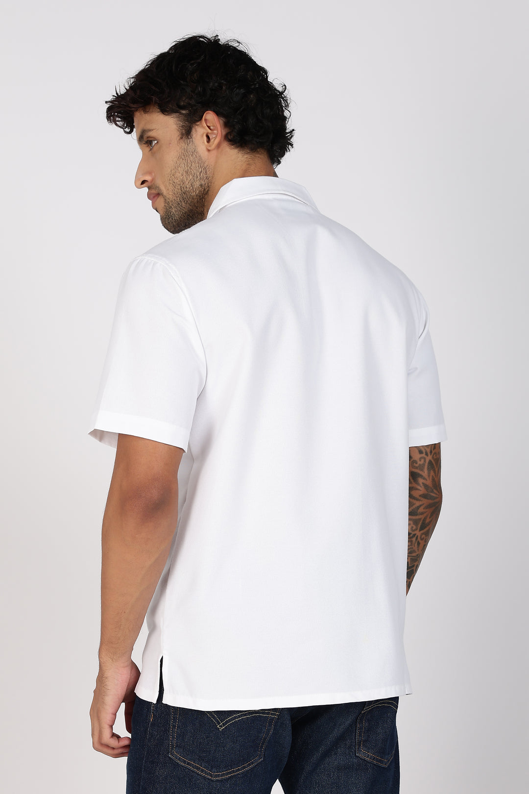 Origami: White Embroidered Shirt