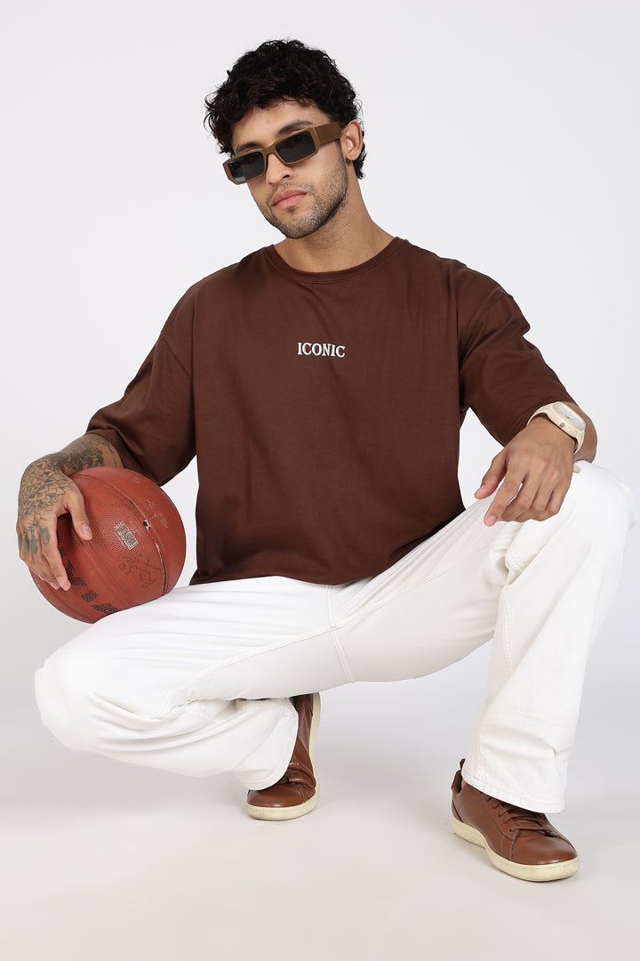 Greek Angel: Brown Oversized T-shirt