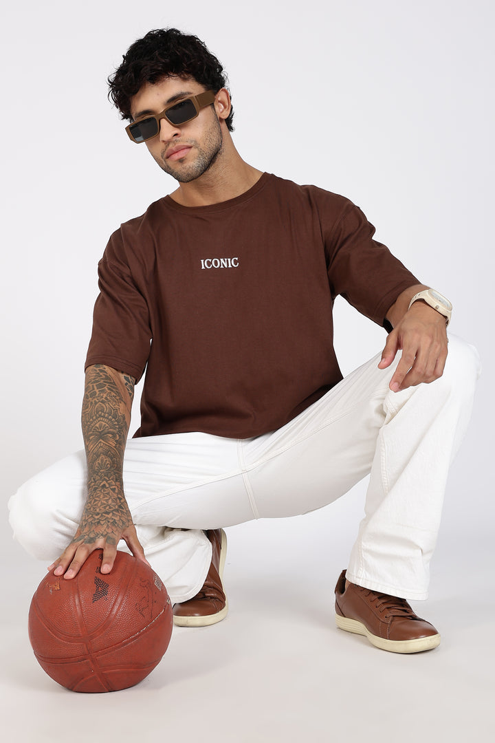 Greek Angel: Brown Oversized T-shirt