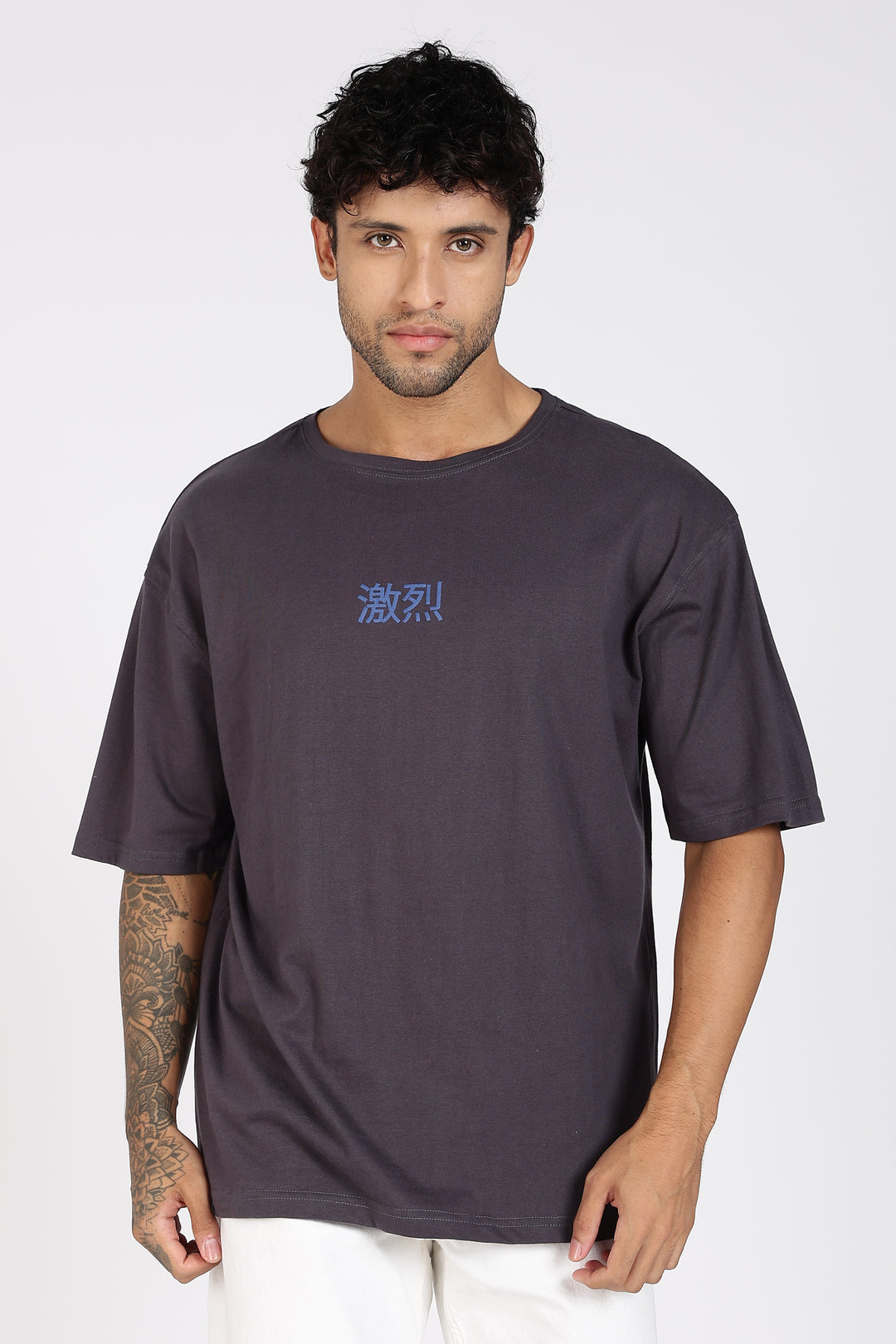Japanese Dragon: Grey Oversized T-shirt