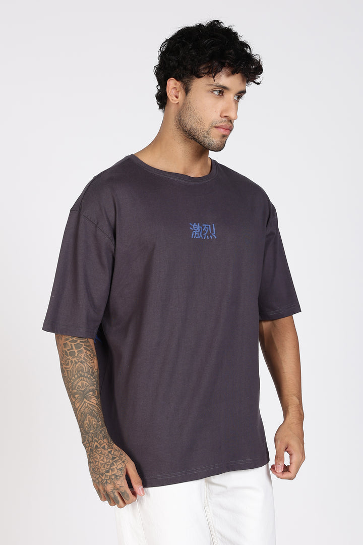 Japanese Dragon: Grey Oversized T-shirt