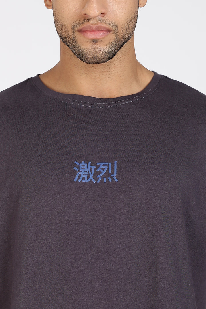 Japanese Dragon: Grey Oversized T-shirt