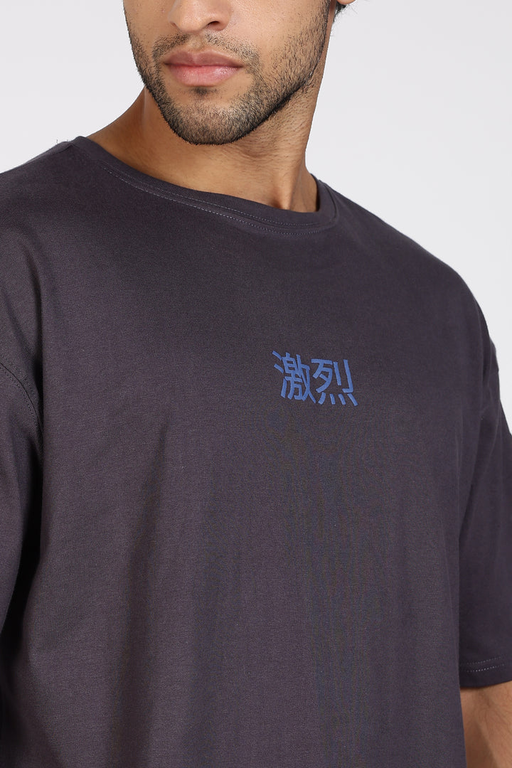 Japanese Dragon: Grey Oversized T-shirt