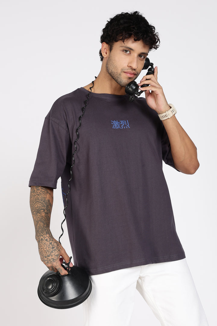 Japanese Dragon: Grey Oversized T-shirt