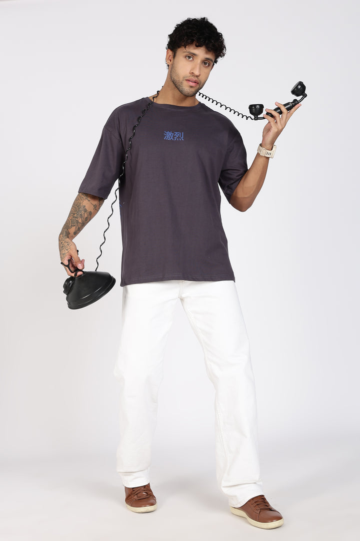 Japanese Dragon: Grey Oversized T-shirt