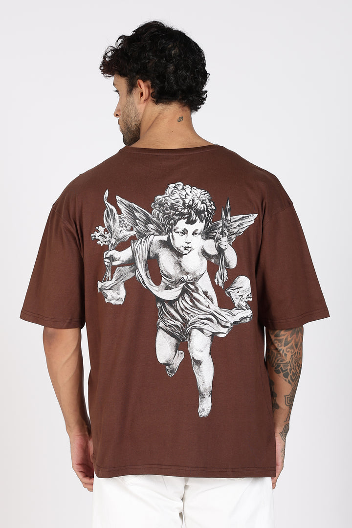 Greek Angel: Brown Oversized T-shirt