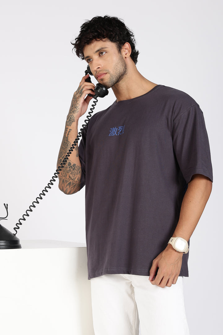 Japanese Dragon: Grey Oversized T-shirt