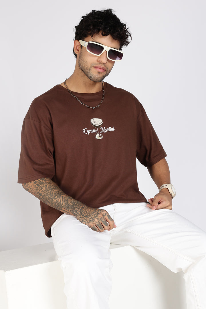 Espresso Martini: Brown Oversized T-shirt