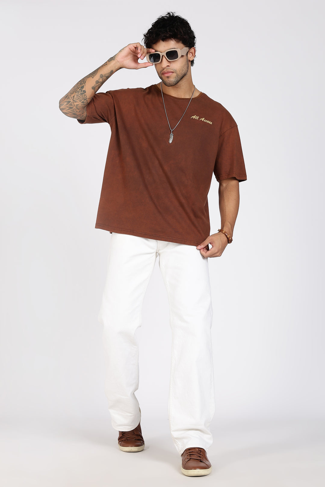 All Access: brown Oversized T-shirt