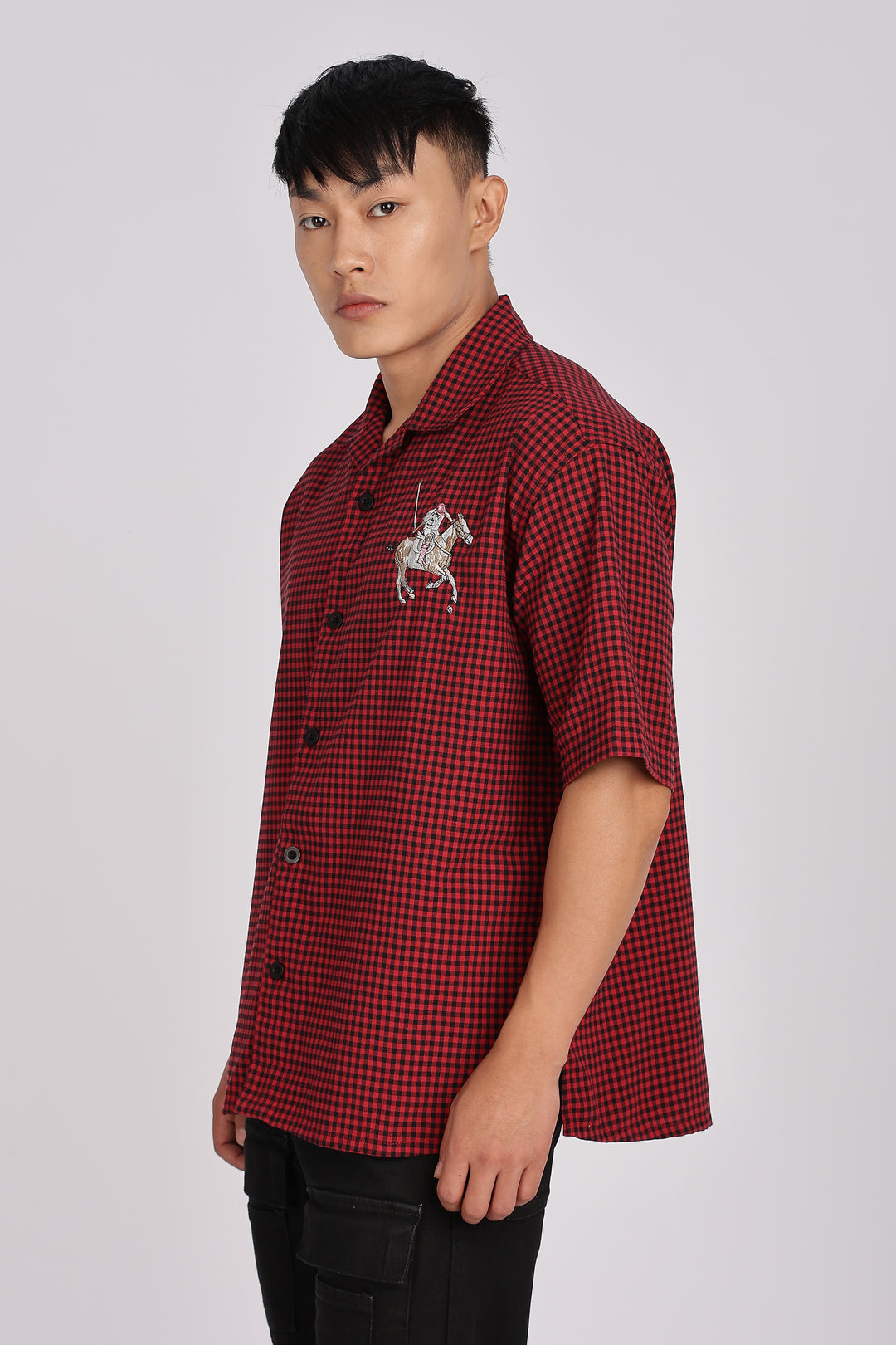 Polo Sport: Embroidery Checks Oversized Shirts
