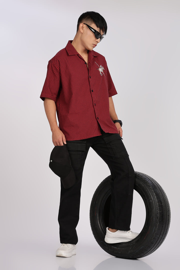 Polo Sport: Embroidery Checks Oversized Shirts