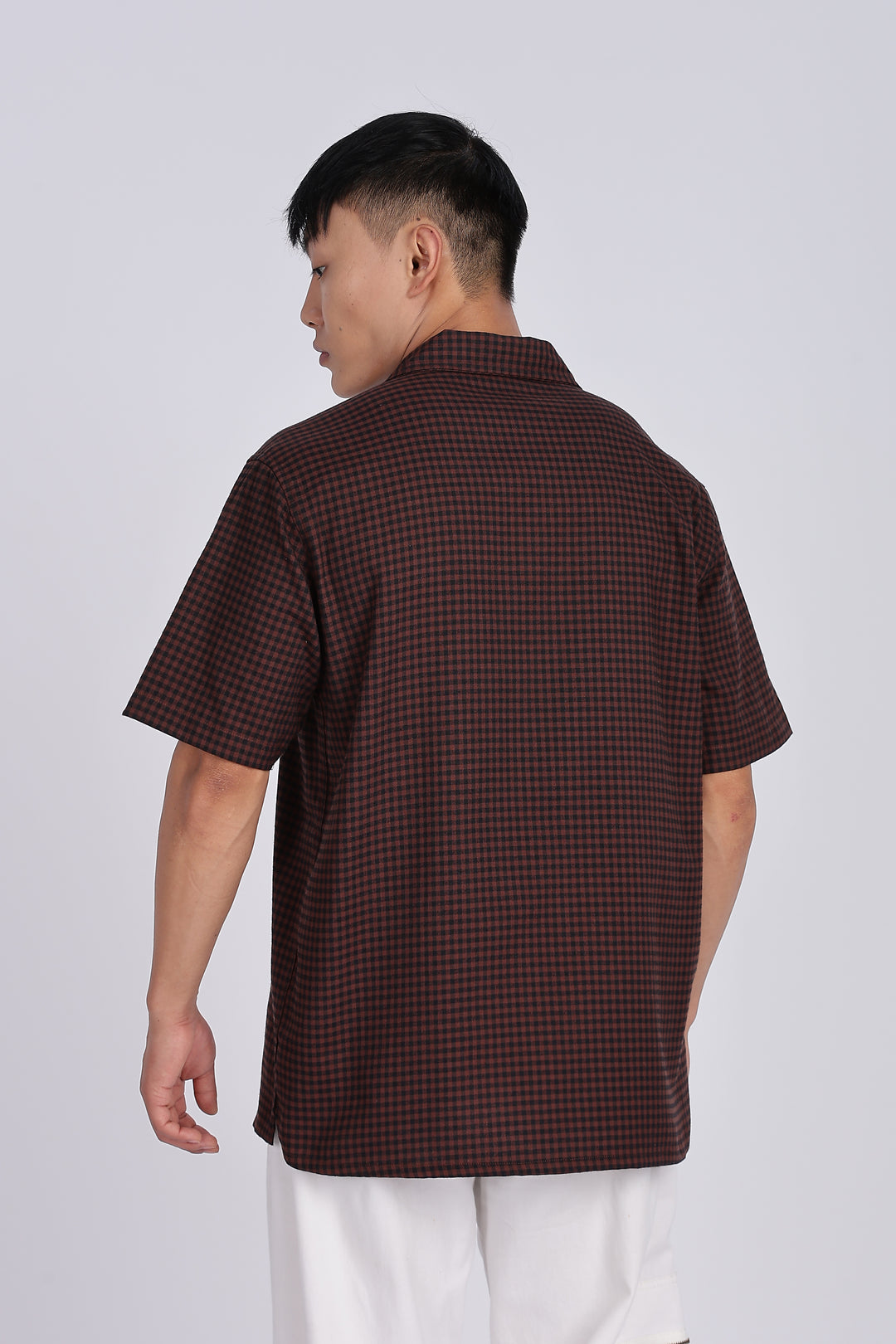 Gramophone: Embroidery Brown Cuban Shirt