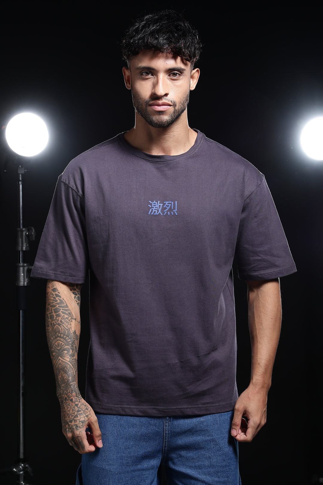 Japanese Dragon: Grey Oversized T-shirt