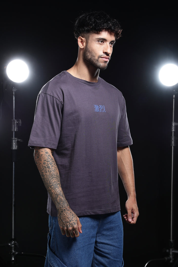 Japanese Dragon: Grey Oversized T-shirt