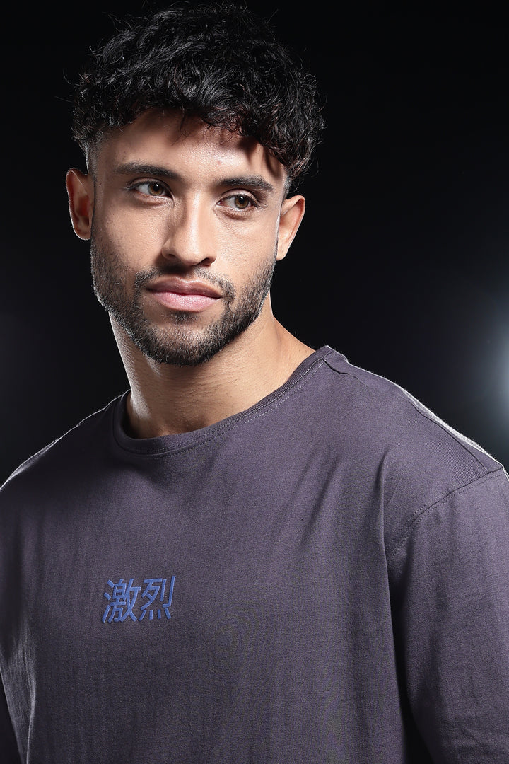 Japanese Dragon: Grey Oversized T-shirt