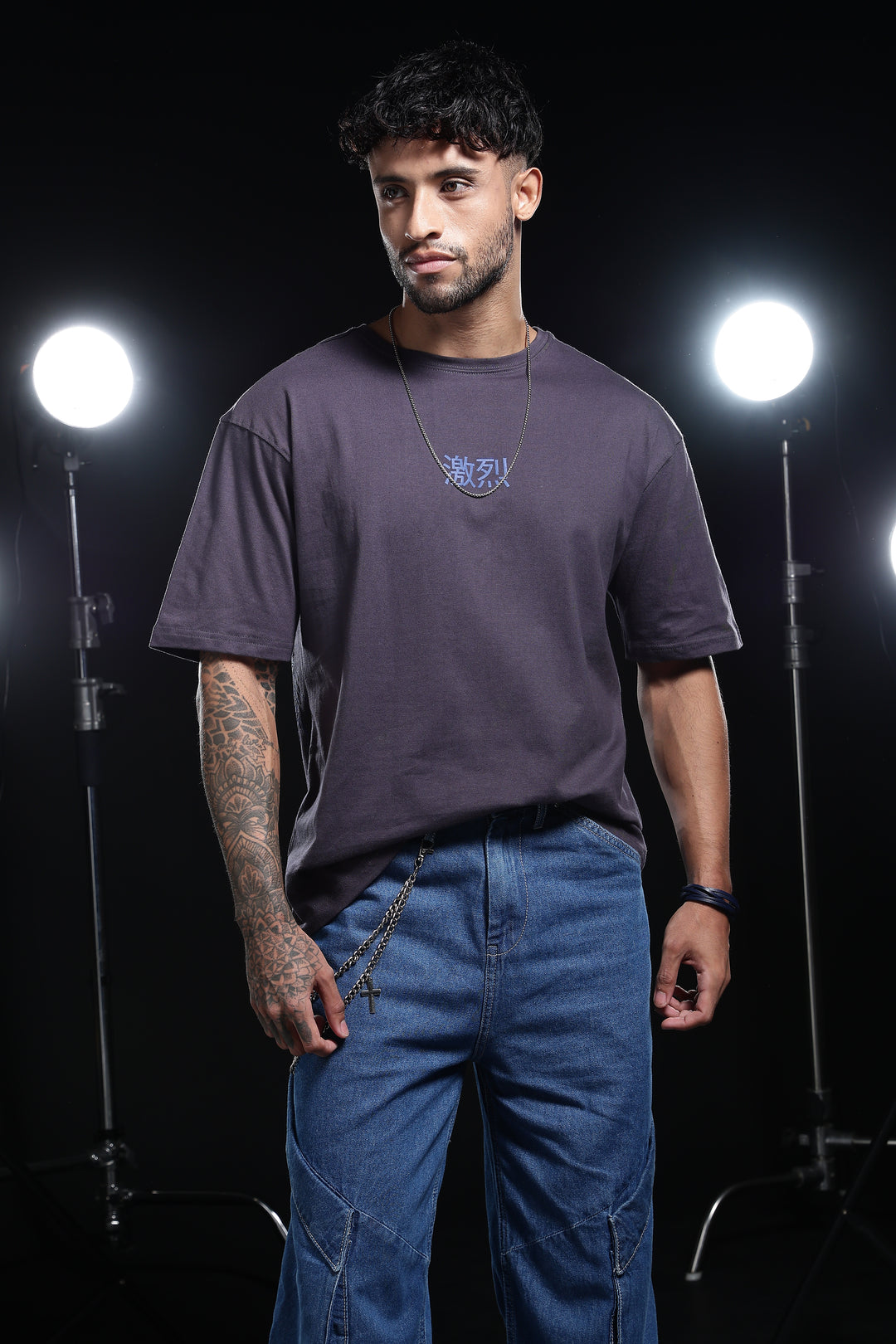 Japanese Dragon: Grey Oversized T-shirt