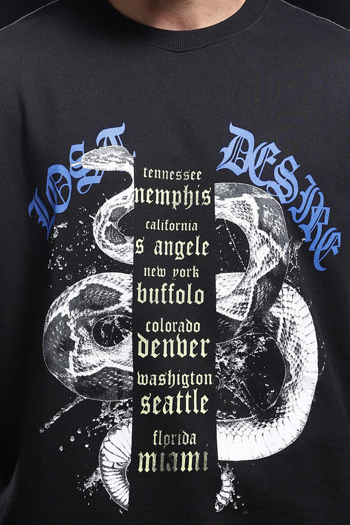 Lost Desire : Black Oversized T-shirt