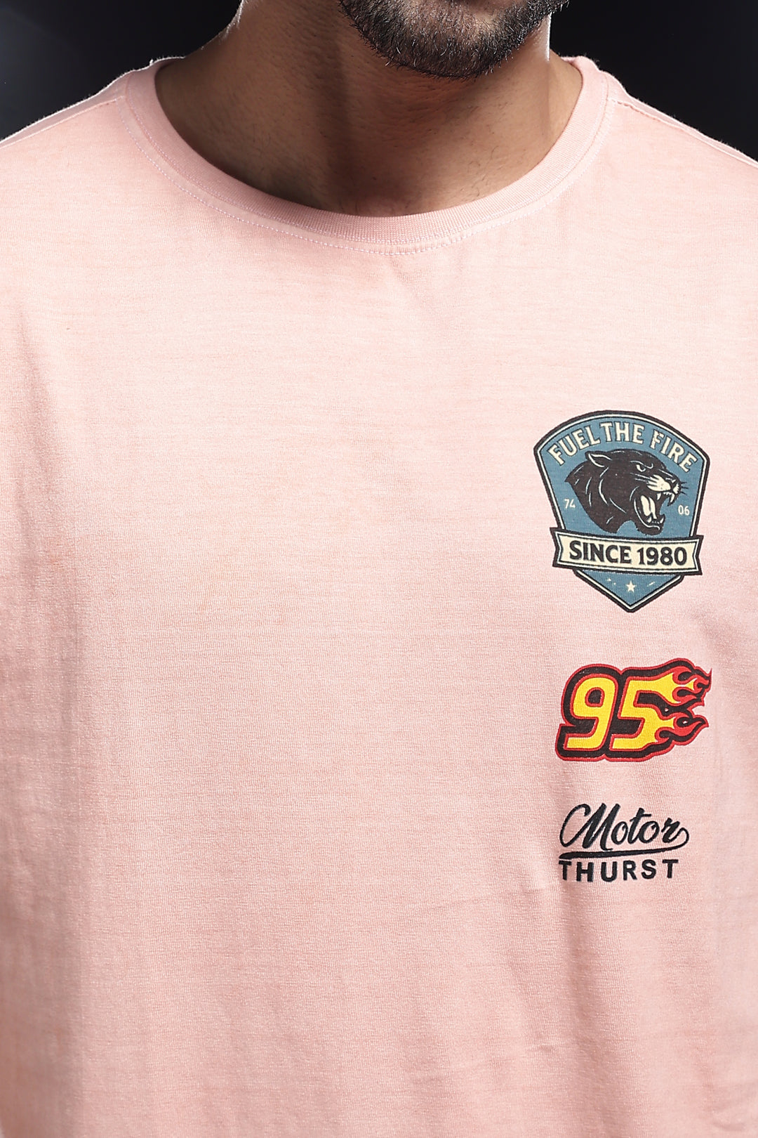 Motor-Thrust : Dyed Peach Oversized Tshirt