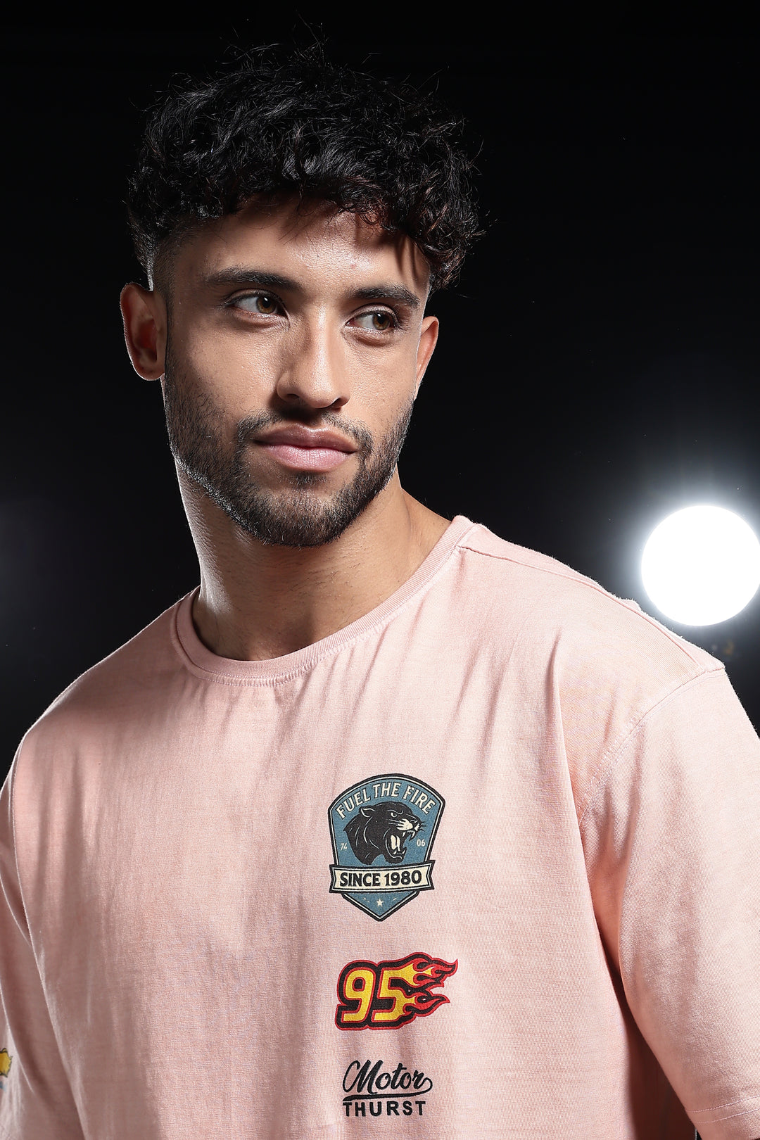 Motor-Thrust : Dyed Peach Oversized Tshirt