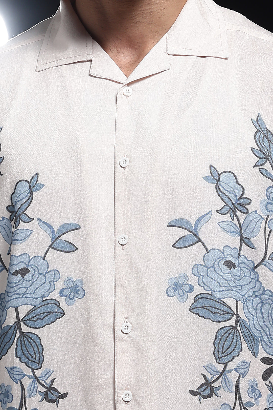 Cream Floret : Cuban Shirt