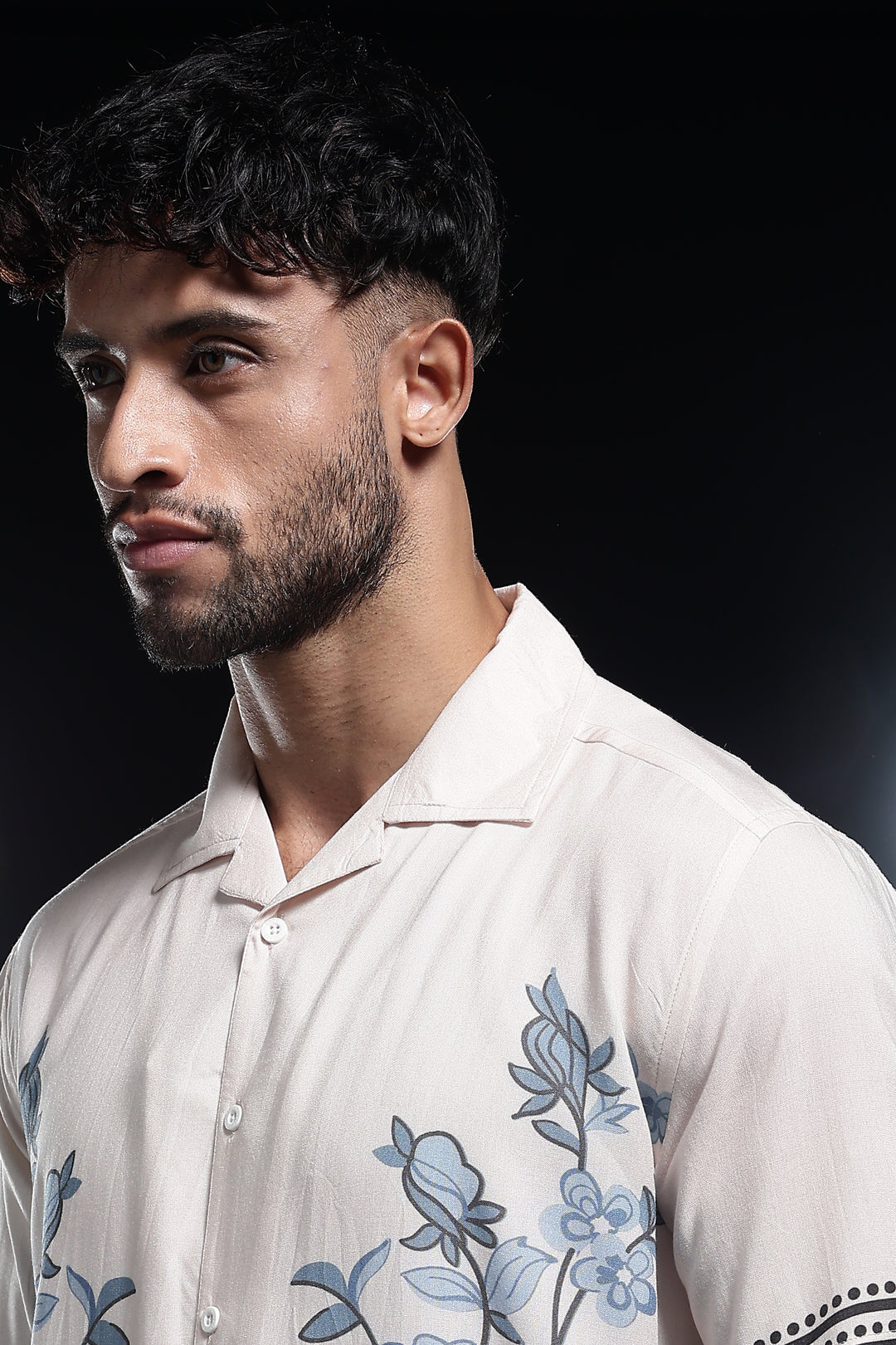 Cream Floret : Cuban Shirt