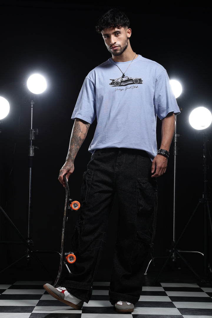 Ninty-9: Dyed Turquoise Oversized T-shirt