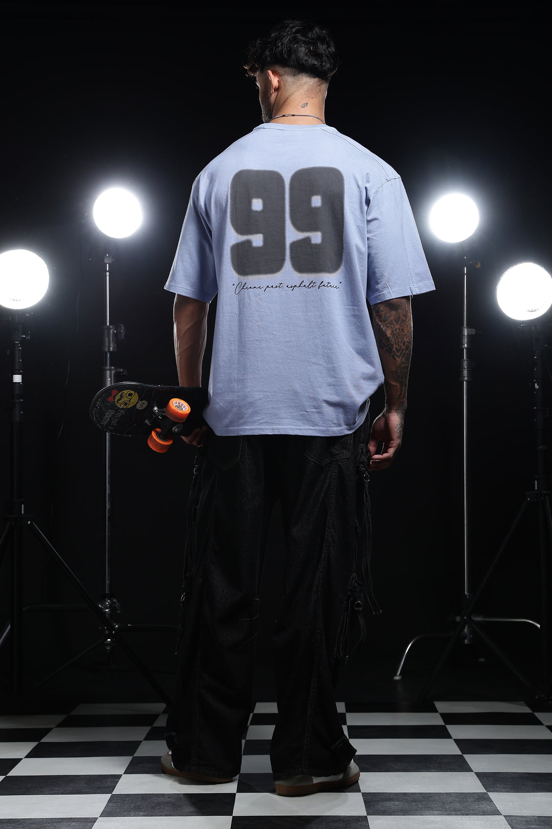 Ninty-9: Dyed Turquoise Oversized T-shirt