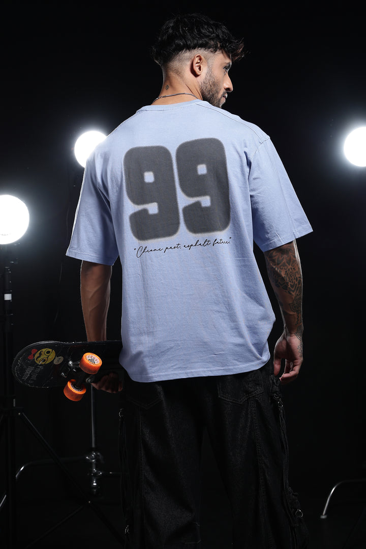 Ninty-9: Dyed Turquoise Oversized T-shirt