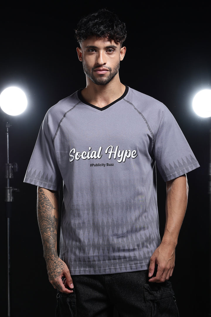 Social Hype: Grey Oversized T-shirt