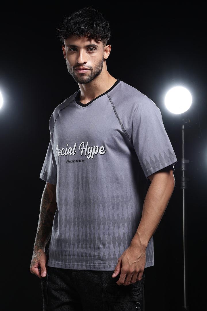 Social Hype: Grey Oversized T-shirt