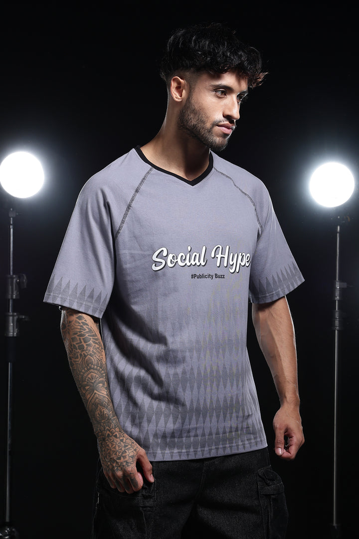 Social Hype: Grey Oversized T-shirt