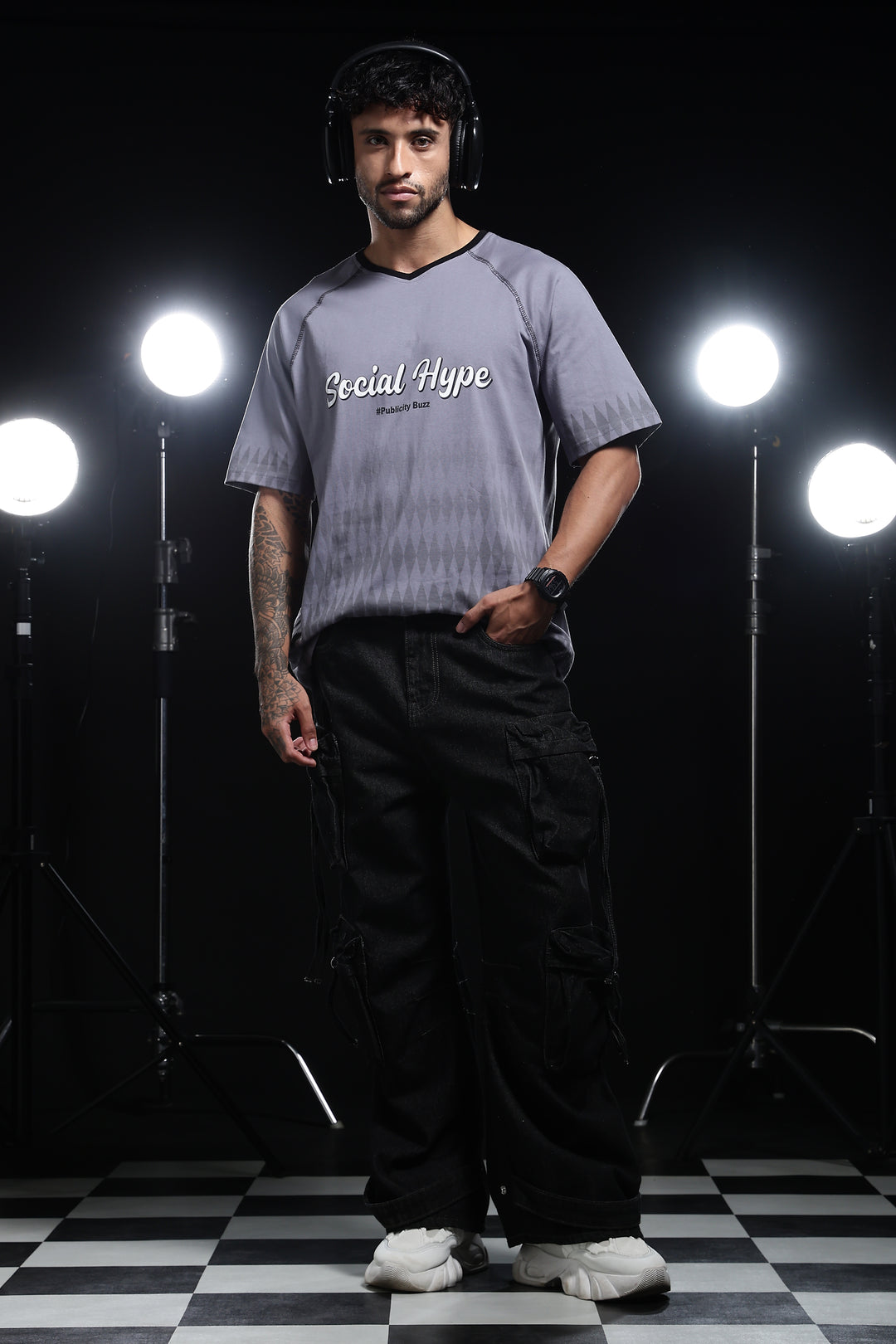 Social Hype: Grey Oversized T-shirt