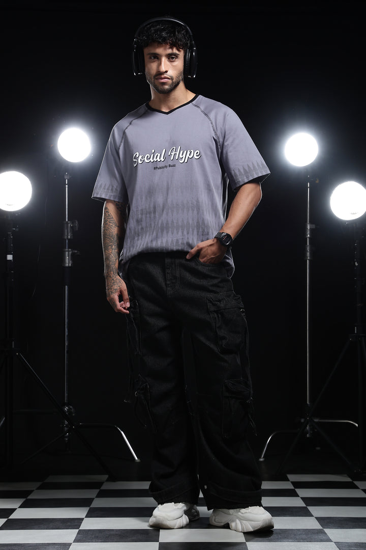 Social Hype: Grey Oversized T-shirt