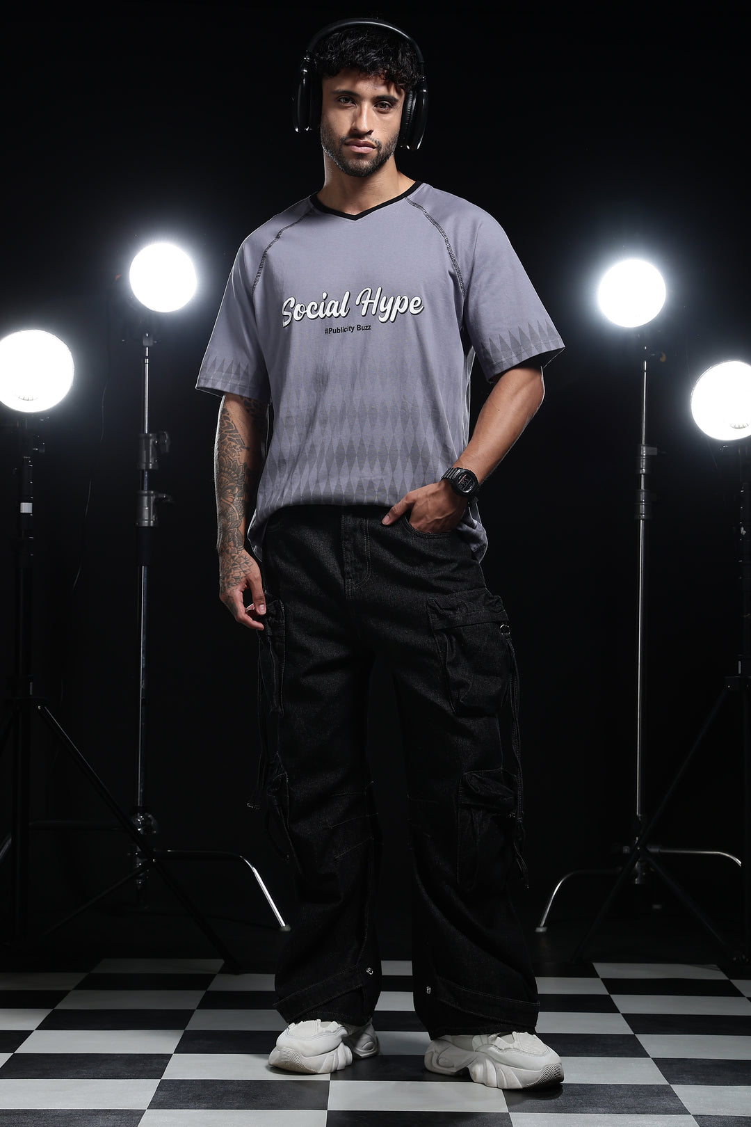 Social Hype: Grey Oversized T-shirt