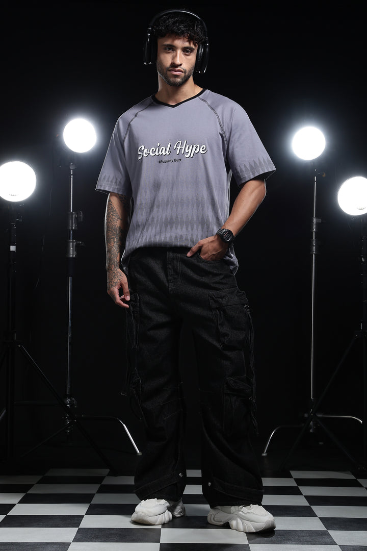 Social Hype: Grey Oversized T-shirt
