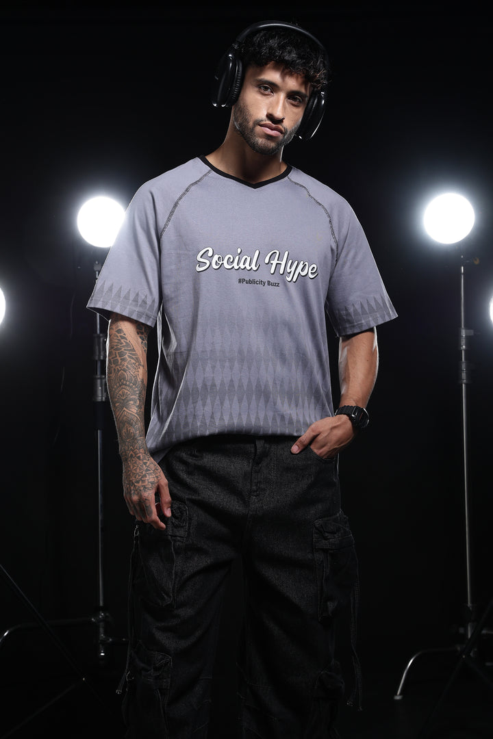 Social Hype: Grey Oversized T-shirt