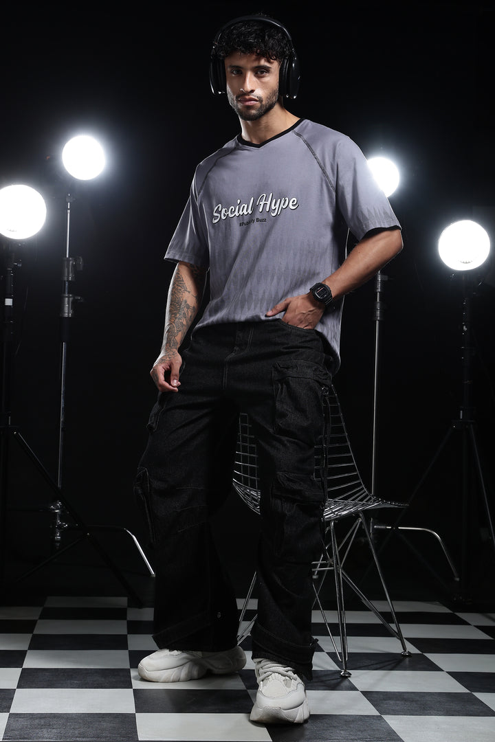 Social Hype: Grey Oversized T-shirt